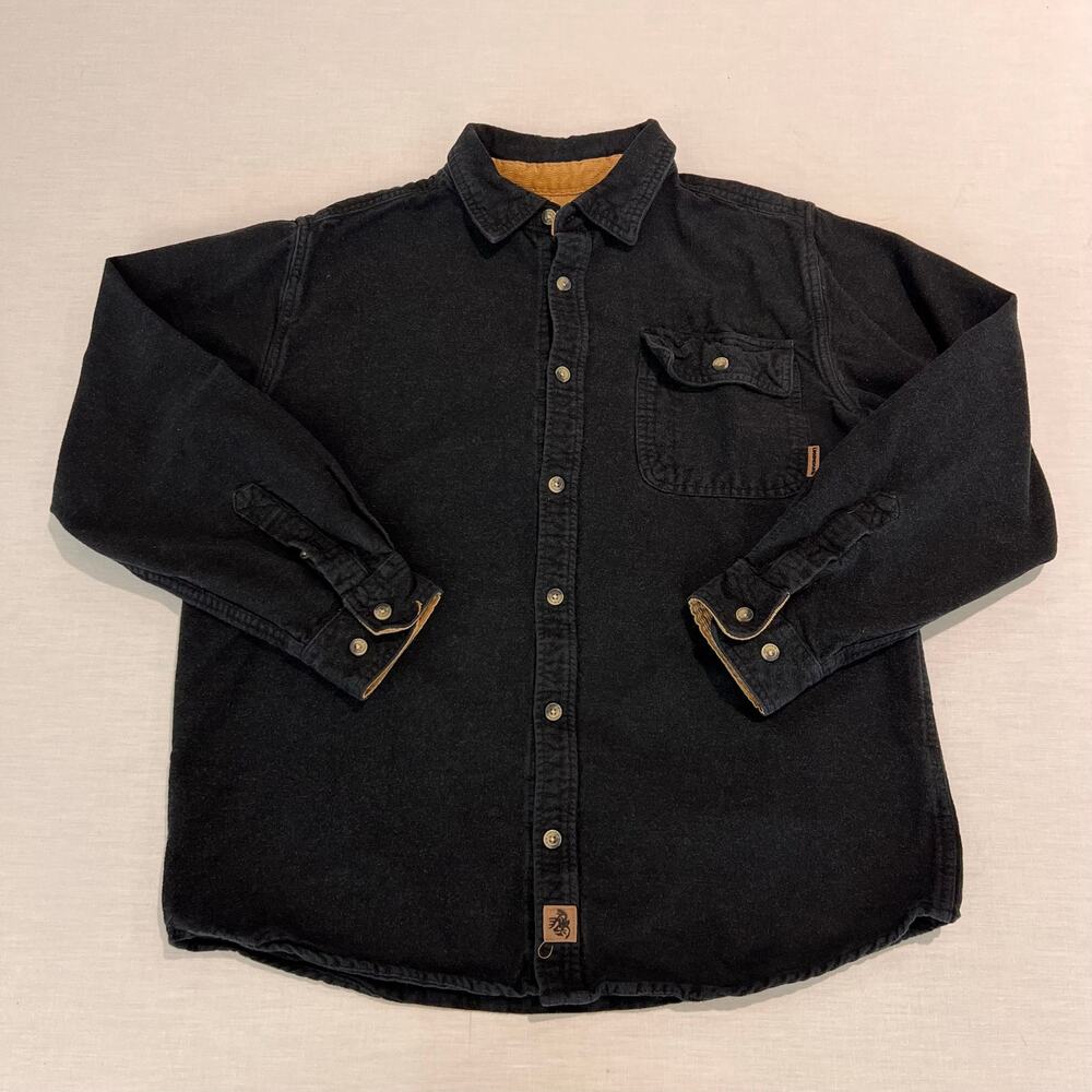 Legendary Whitetails Buck Camp Flannel Shirt Black Sz M